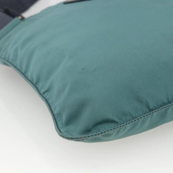 PRADA Schoudertas Nylon Groen Zilver Authentiek BSZ242