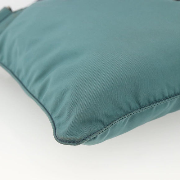 PRADA Schoudertas Nylon Groen Zilver Authentiek BSZ242