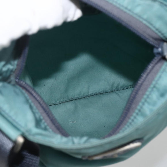 PRADA Schoudertas Nylon Groen Zilver Authentiek BSZ242
