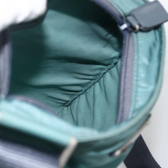 PRADA Schoudertas Nylon Groen Zilver Authentiek BSZ242