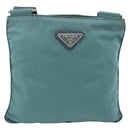 PRADA Schoudertas Nylon Groen Zilver Authentiek BSZ242-13