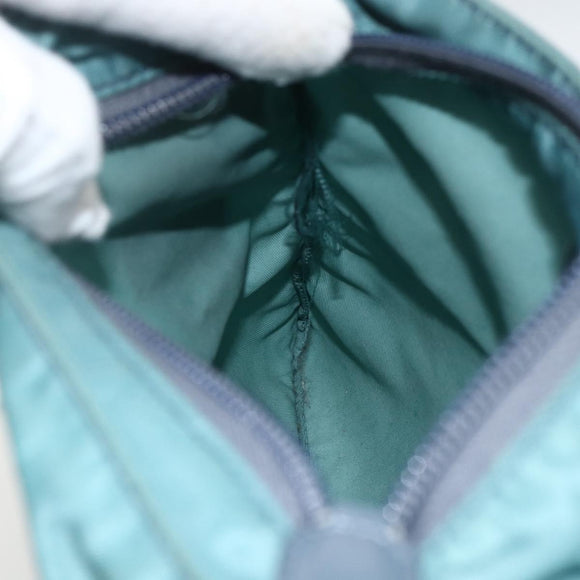 PRADA Schoudertas Nylon Groen Zilver Authentiek BSZ242