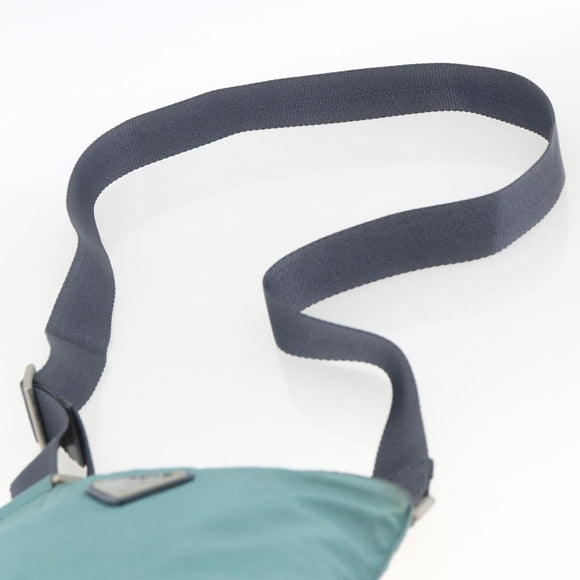 PRADA Schoudertas Nylon Groen Zilver Authentiek BSZ242