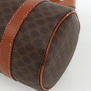 CELINE Macadam Canvas Hand Bag PVC Leather Brown Gold Auth BSZ244-10