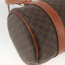 CELINE Macadam Canvas Hand Bag PVC Leather Brown Gold Auth BSZ244-13