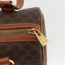CELINE Macadam Canvas Hand Bag PVC Leather Brown Gold Auth BSZ244-14