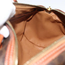 CELINE Macadam Canvas Hand Bag PVC Leather Brown Gold Auth BSZ244-17