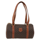 CELINE Macadam Canvas Hand Bag PVC Leather Brown Gold Auth BSZ244-2