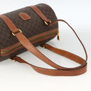 CELINE Macadam Canvas Hand Bag PVC Leather Brown Gold Auth BSZ244-7