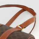 CELINE Macadam Canvas Hand Bag PVC Leather Brown Gold Auth BSZ244-8