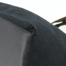 GUCCI GG Canvas Sherry Line Hand Bag Black 131230 Auth BSZ247-10