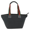 GUCCI GG Canvas Sherry Line Hand Bag Black 131230 Auth BSZ247-3