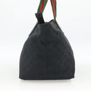 GUCCI GG Canvas Sherry Line Hand Bag Black 131230 Auth BSZ247-4
