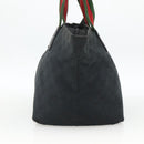GUCCI GG Canvas Sherry Line Hand Bag Black 131230 Auth BSZ247-5