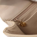 CHANEL Matelasse Chain Hand Bag Lamb Skin Beige Gold CC Auth BSZ256-23