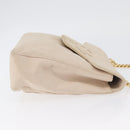 CHANEL Matelasse Chain Hand Bag Lamb Skin Beige Gold CC Auth BSZ256-3