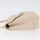 CHANEL Matelasse Chain Hand Bag Lamb Skin Beige Gold CC Auth BSZ256-4