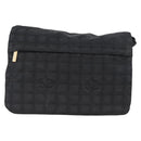 CHANEL New Travel Line Shoulder Bag Nylon Black Gold CC Auth BSZ258-2