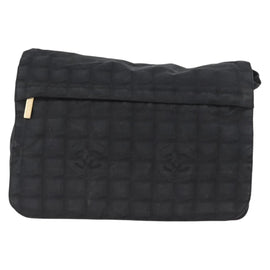 CHANEL New Travel Line Shoulder Bag Nylon Black Gold CC Auth BSZ258 - 0