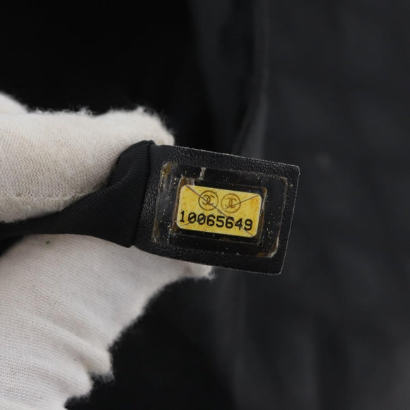 CHANEL New Travel Line Shoulder Bag Nylon Black Gold CC Auth BSZ258