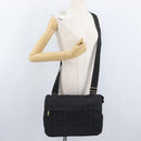 CHANEL New Travel Line Shoulder Bag Nylon Black Gold CC Auth BSZ258-24