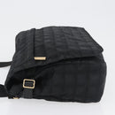CHANEL New Travel Line Shoulder Bag Nylon Black Gold CC Auth BSZ258-5