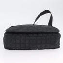 CHANEL New Travel Line Shoulder Bag Nylon Black Gold CC Auth BSZ258-9