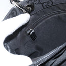 GUCCI GG Canvas Bamboo Hand Bag Nylon Black Silver 002 1010 Auth BSZ259-25