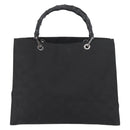 GUCCI GG Canvas Bamboo Hand Bag Nylon Black Silver 002 1010 Auth BSZ259-2