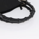 GUCCI GG Canvas Bamboo Hand Bag Nylon Black Silver 002 1010 Auth BSZ259-7
