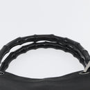 GUCCI GG Canvas Bamboo Hand Bag Nylon Black Silver 002 1010 Auth BSZ259-8