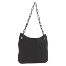 GUCCI GG Canvas Schultertasche mit Plastikkette Schwarz Gold 001 4168 Auth BSZ262-1