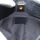 GUCCI GG Canvas Schultertasche mit Plastikkette Schwarz Gold 001 4168 Auth BSZ262-15