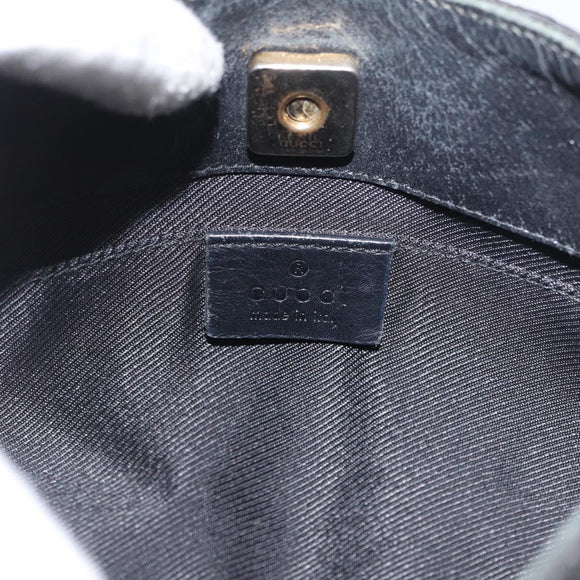 GUCCI GG Canvas Schultertasche mit Plastikkette Schwarz Gold 001 4168 Auth BSZ262