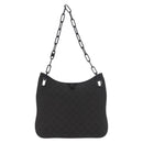 GUCCI GG Canvas Schultertasche mit Plastikkette Schwarz Gold 001 4168 Auth BSZ262-2
