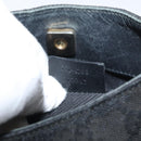 GUCCI GG Canvas Schultertasche mit Plastikkette Schwarz Gold 001 4168 Auth BSZ262-20