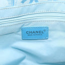 CHANEL New Travel Line Hand Bag Nylon Light Blue Silver CC Auth BSZ263-17