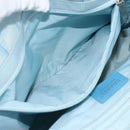 CHANEL New Travel Line Hand Bag Nylon Light Blue Silver CC Auth BSZ263-11