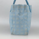 CHANEL New Travel Line Hand Bag Nylon Light Blue Silver CC Auth BSZ263-3