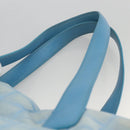 CHANEL New Travel Line Hand Bag Nylon Light Blue Silver CC Auth BSZ263-8