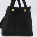 PRADA Canapa GM Handtas Denim 2way Zwart Goud Auth BSZ264-3