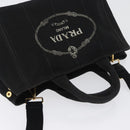 PRADA Canapa GM Handtas Denim 2way Zwart Goud Auth BSZ264-6