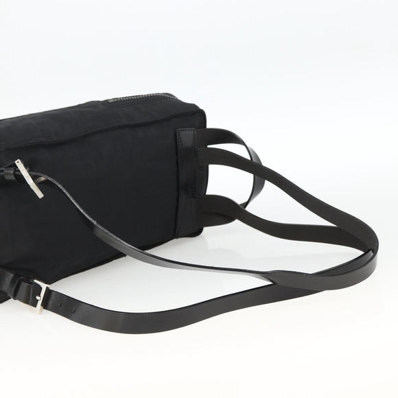 FENDI Zucca Canvas Backpack Black Silver Auth BSZ267V