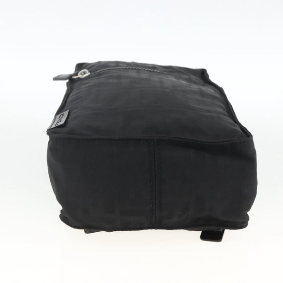 FENDI Zucca Canvas Backpack Black Silver Auth BSZ267V