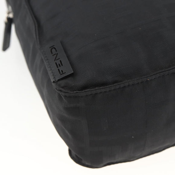 FENDI Zucca Canvas Backpack Black Silver Auth BSZ267V