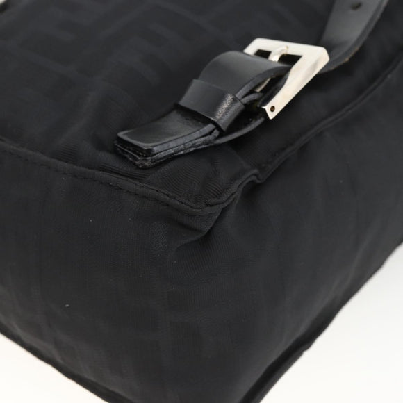 FENDI Zucca Canvas Backpack Black Silver Auth BSZ267V