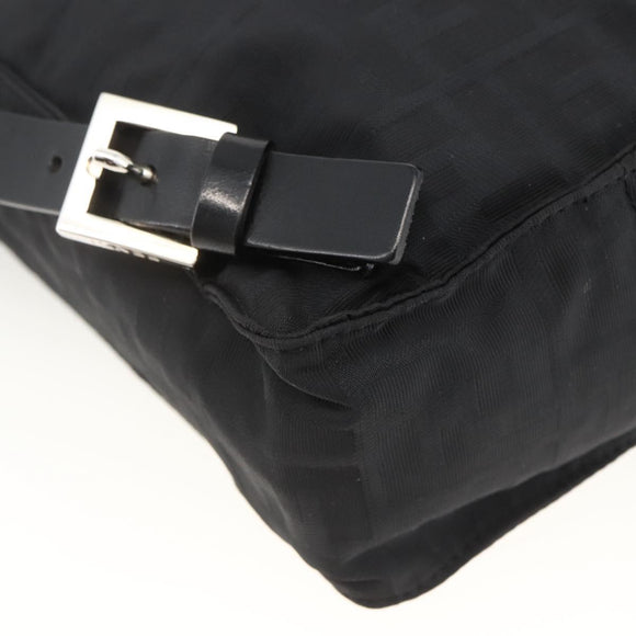 FENDI Zucca Canvas Backpack Black Silver Auth BSZ267V