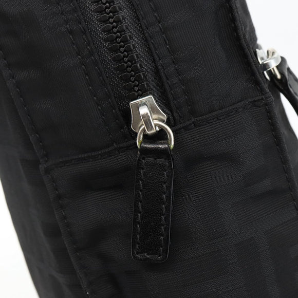 FENDI Zucca Canvas Backpack Black Silver Auth BSZ267V