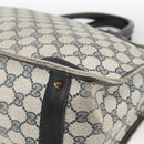 GUCCI GG Supreme Sherry Line Hand Bag PVC Navy Gold Auth BSZ273-12