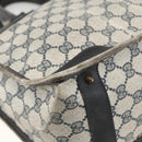 GUCCI GG Supreme Sherry Line Hand Bag PVC Navy Gold Auth BSZ273-13